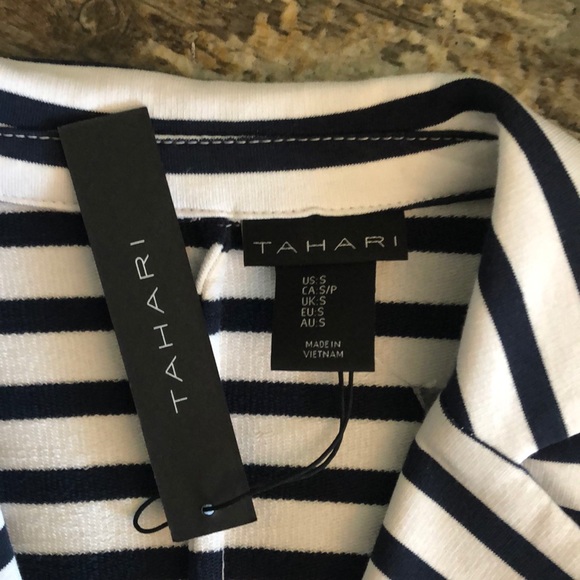 Tahari Navy & White Striped Blazer - Picture 3 of 5